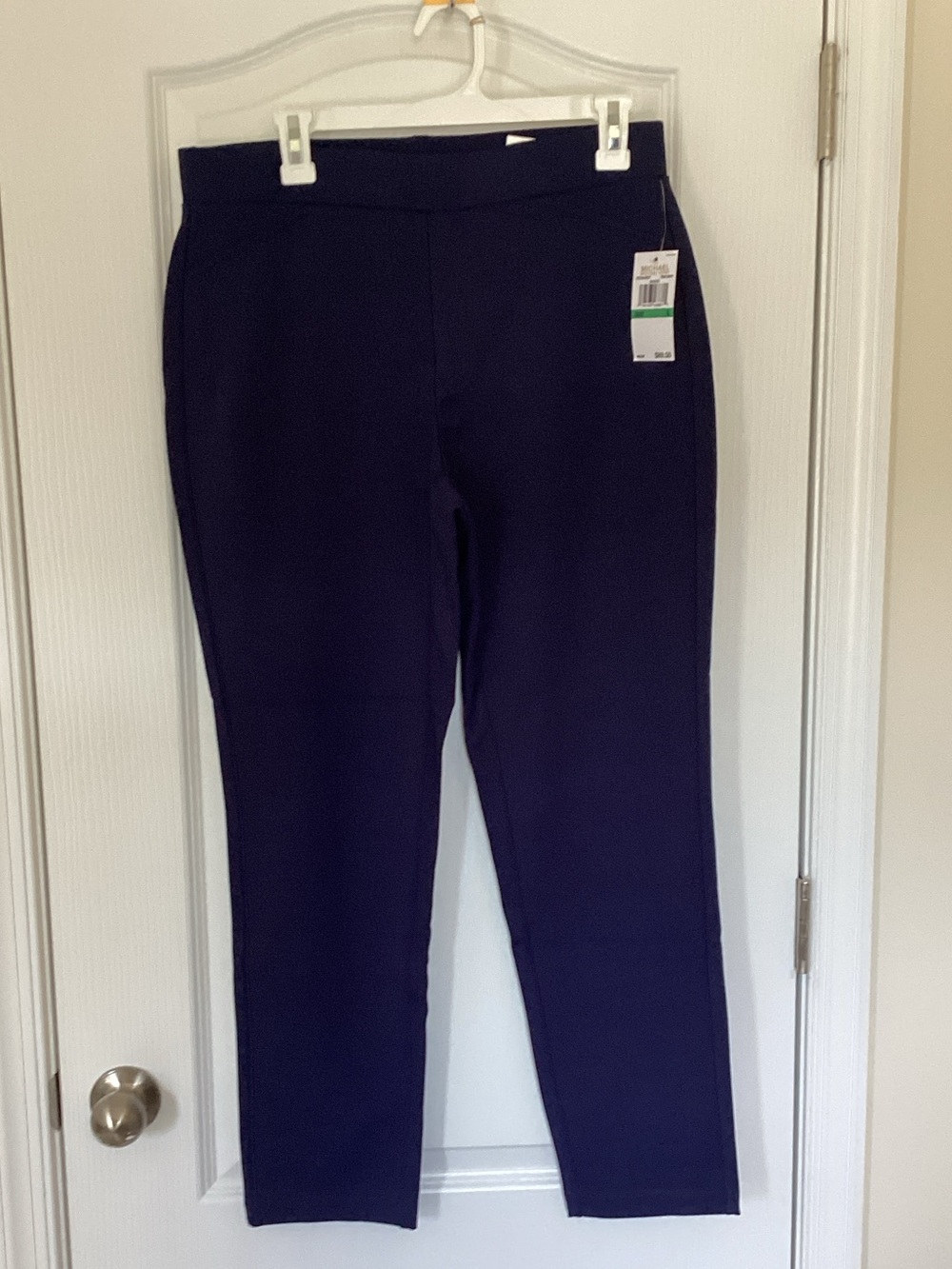 Navy Pull-On Stretch Ankle Pants